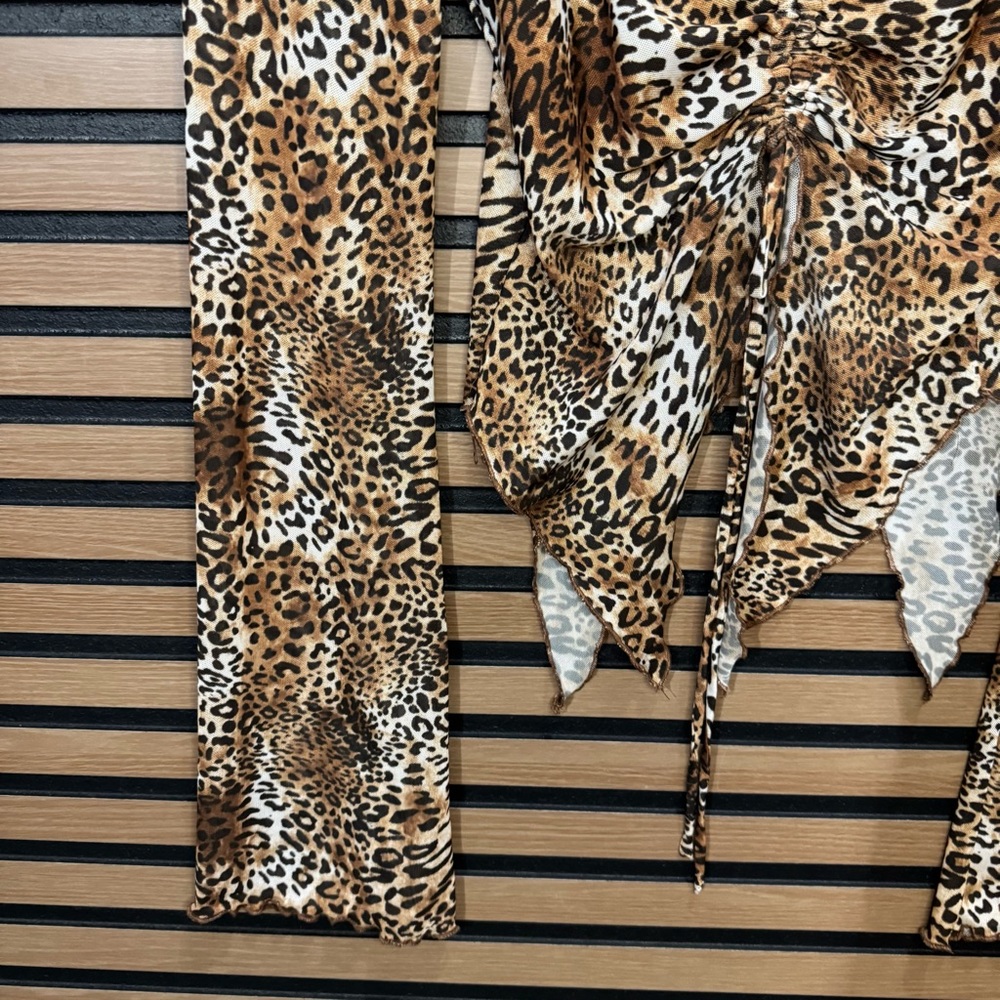 Mixed Threads Leopard Print Off-Shoulder Top - image 4